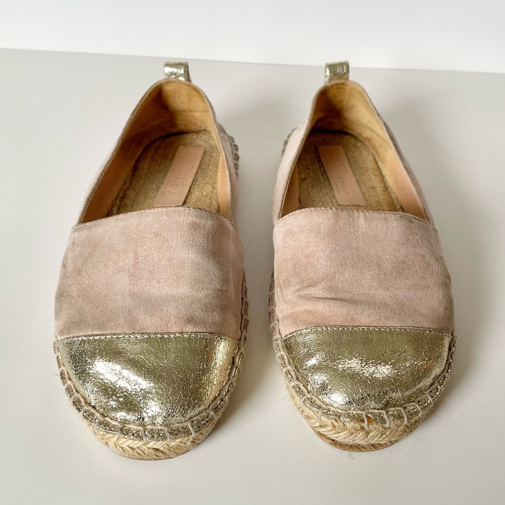 3/$20 Light Pink and Gold Cap Toe Espadrilles